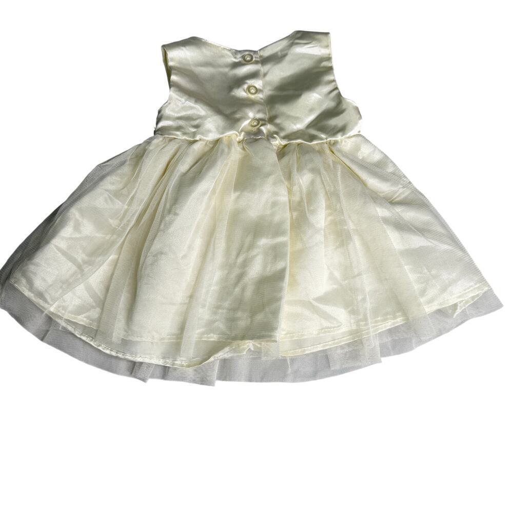 Blueberi Boulevard Baby Girl 3-6M Ivory Gold Tulle Flower Girl Party Dress - Picture 3 of 9